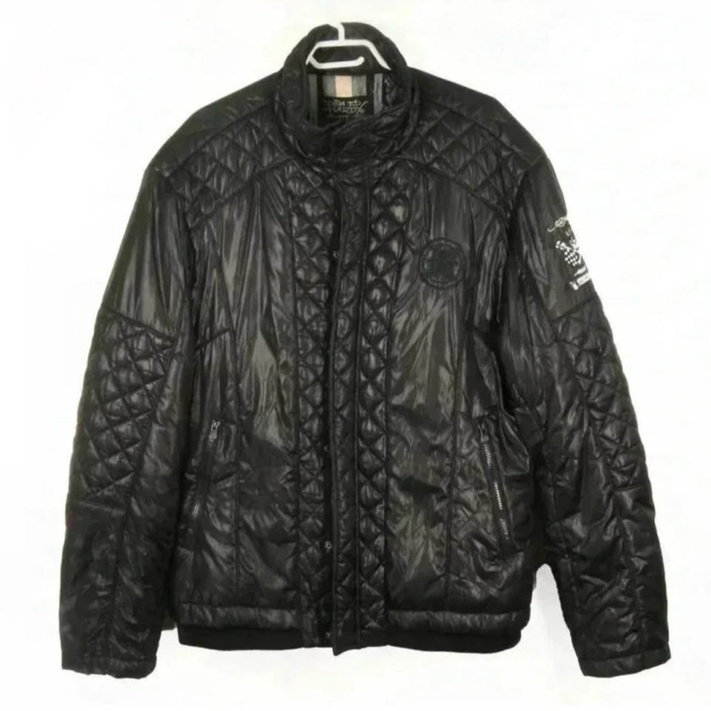 Y2K Rare ED HARDY By Christian Audigier Puffer Bomber Jacket Men's Sz XXL Coat